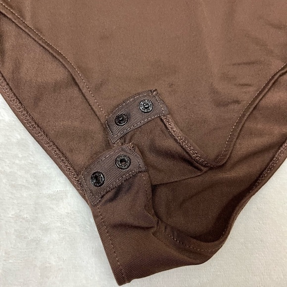 Zara Women’s Long Sleeve Round Neckline Pullover Bodysuit Brown Size Small - Picture 5 of 9